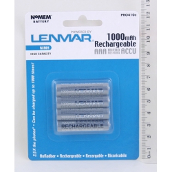 Аккумулятор Lenmar PRO-410E AAA 1,2V 1000мАч (по 4 шт)