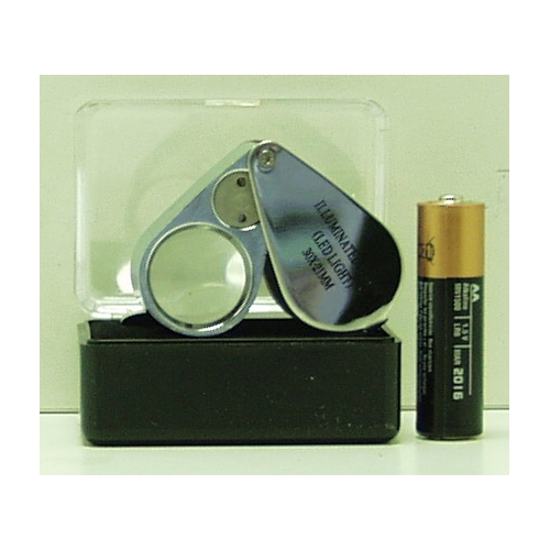 Лупа (30) 30*21(40*21) с подсвет. 2ламп. сереб. №21007