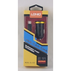 Зарядное устройство для SAMSUNG авто 5V 2,1A LDNIO C-22-V8 + 2USB