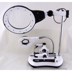 Лупа (108/21/30/30) на подст. 6+12 ламп, с зажим. №16130-108C сетев.