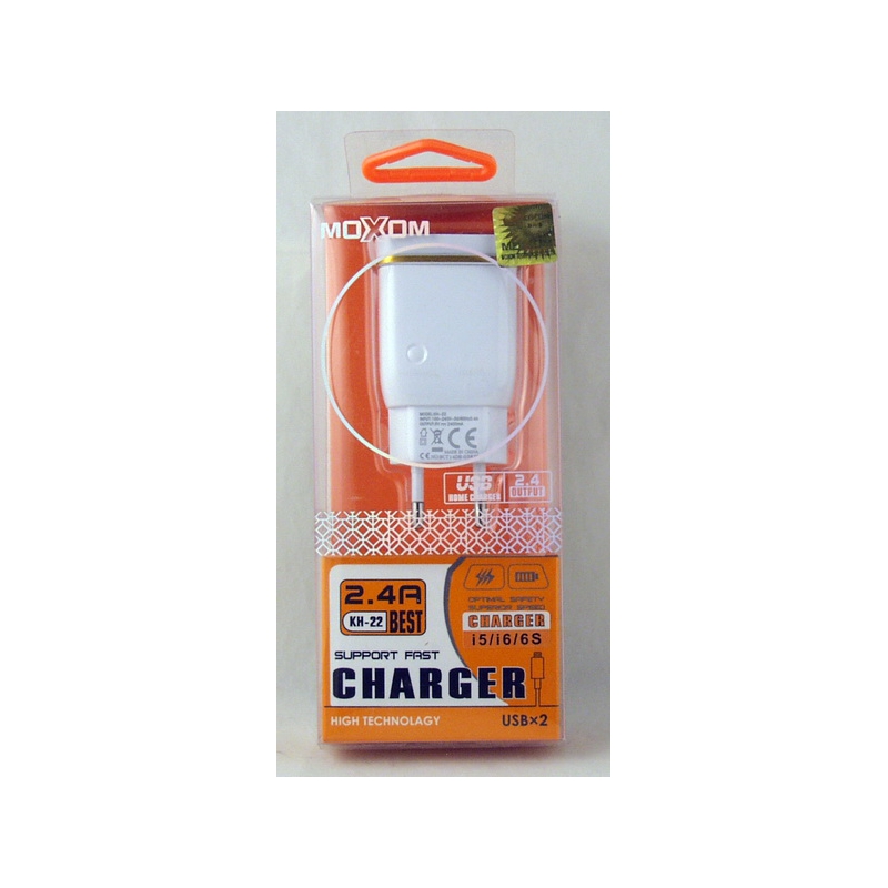 Зарядное устройство для IPHONE5 сетев. 2,4A MOXOM KH-22-I5 2USB