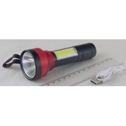 Фонарь светодиодный (1 мощ.+1 больш., акк.+  шнур microUSB) H-682