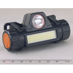 Фонарь головной (1 больш.+ 1 ярк. + аккум.+ шнур microUSB) HT-665 с магнитом