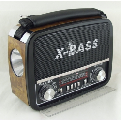 Радиоприёмник XB-471U (FM/AM/FM) SD, USB сетев. встроен. аккум. фонарь