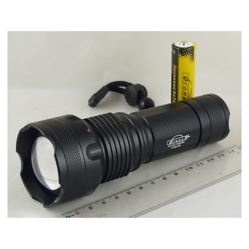 Фонарь светодиодный (1 мощ., акк.+ шнур microUSB H-695-P50 zoom 