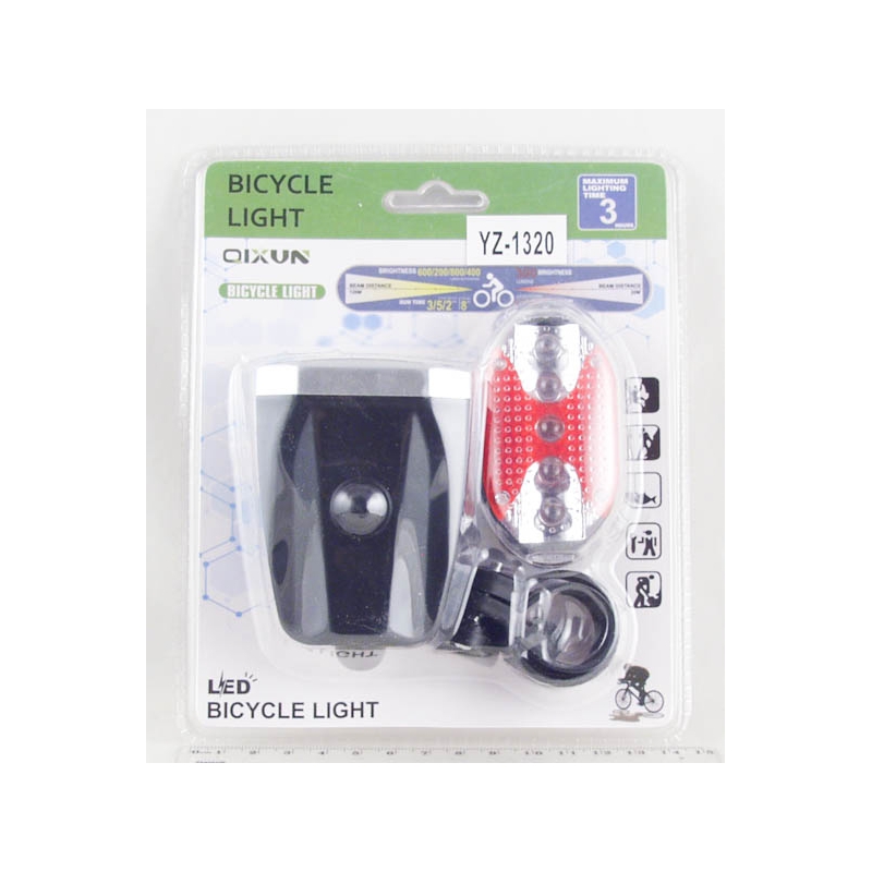 Фонарь для велосипеда YZ-1320 (5 больш. перед.+ 5 задн.) 