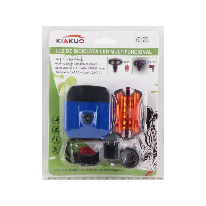 Фонарь для велосипеда YZ-1276 (1 больш.+ линза перед.+ задн.5 диод.) 