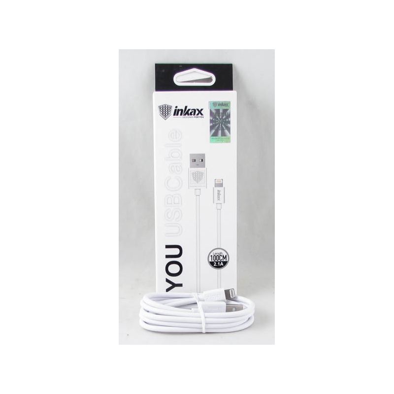 Шнур для IPHONE5 CK-01 1м 2,1A в короб. INKAX