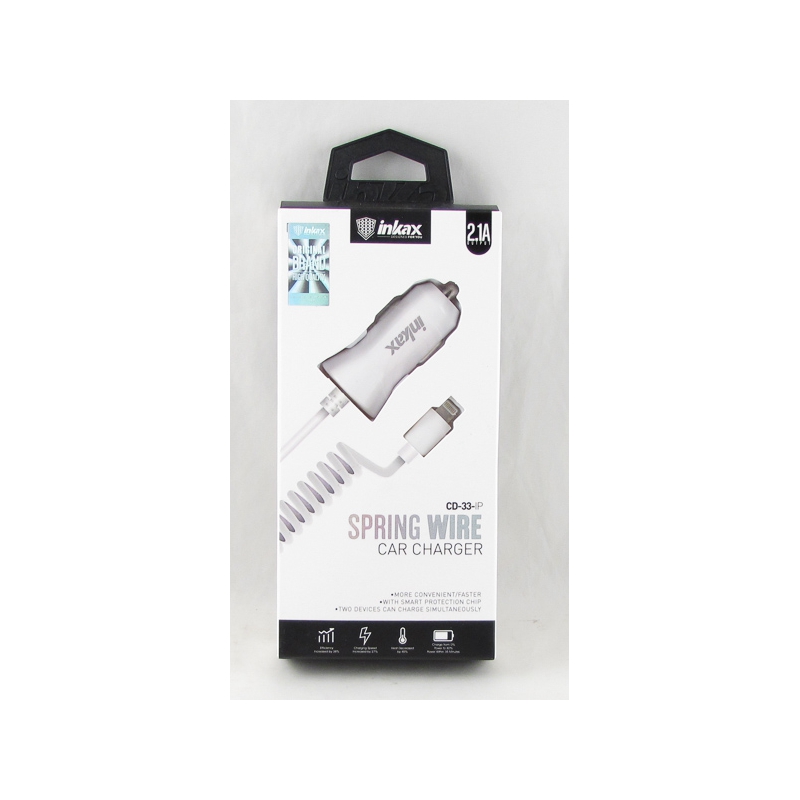 Зарядное устройство для IPHONE5 авто 2,1A CD-33 INKAX USB