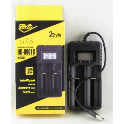 Зарядное устройство для 2 акк. 18650 HD-8991B (от USB)
