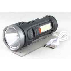 Фонарь светодиодный (1 мощ.+1 больш., акк.+  шнур microUSB) Y-1476