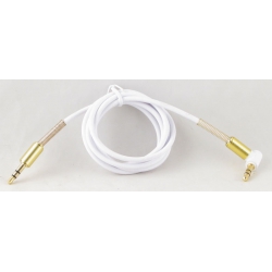 Шнур AUX (Джек 3,5 - Джек 3,5) 1м углов. R-012(118) белый