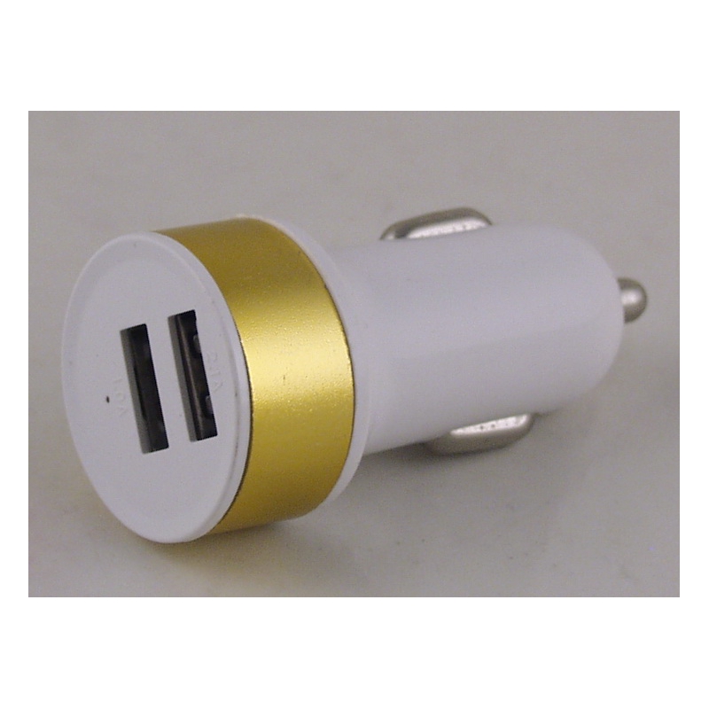 Зарядное устройство (2 USB,без шн.) 5V 2,1/1A прикур. B-10 кругл.