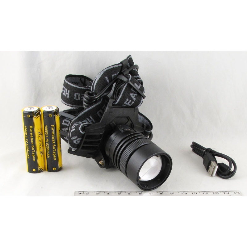Фонарь головной (1 ярк., 2 акк.+ шнур microUSB) HT-782-P70 zoom 