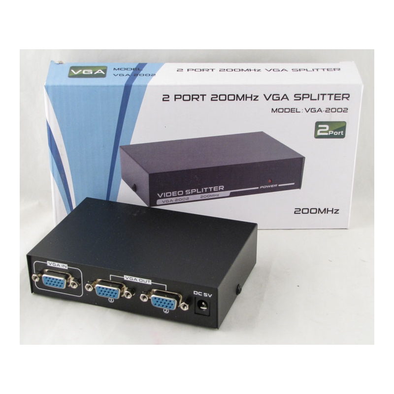 Разветвитель VGA (сплиттер) 1080P 1 вход, 2 выхода VGA-2002 в коробке 