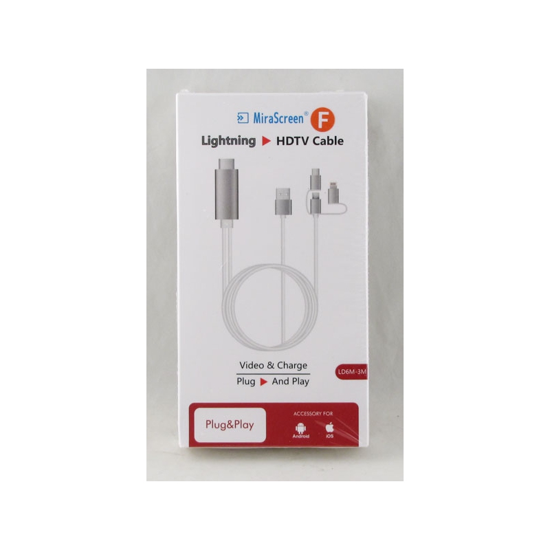 Переходник TIPE-C/V8/IP5-HDMI 3м LD-6M в коробке