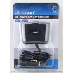 Разветвитель прикурив. (2 вых.+USB) 1645 авто c проводом Olesson