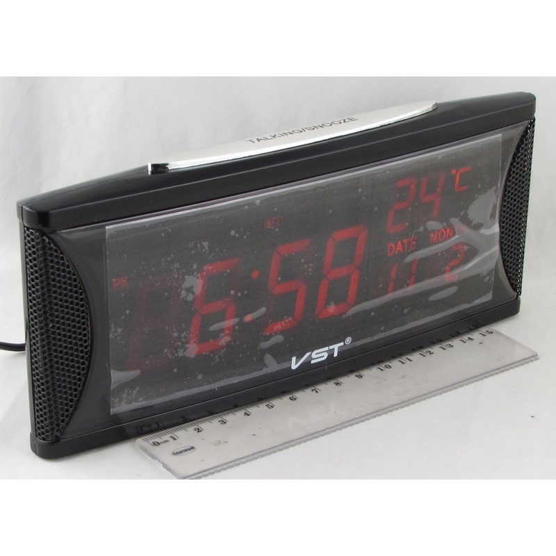 Часы-будильник электронные VST-719W-1 (крас. циф.)