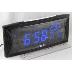 Часы-будильник электронные VST-719W-5 (синие циф.)