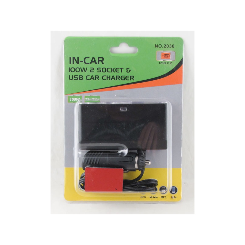 Разветвитель прикурив. (2 вых.+2USB) 2030 авто Olesson