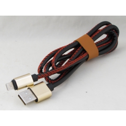 Шнур для IPHONE5 1,2м K-10 кожаный черный
