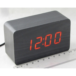 Часы-будильник электронные VST-863-1 (крас. циф.) черные