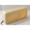 Часы-будильник электронные VST-862S-1 (красные циф.) светло-коричневые дерев.