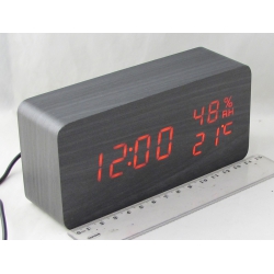 Часы-будильник электронные VST-862S-1 (крас. циф.) черные