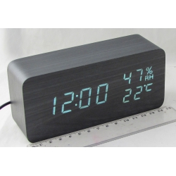 Часы-будильник электронные VST-862S-6 (белые циф.) черные