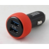 Зарядное устройство (2 USB,без шн.) 5V 2,1/1A прикур. UN-31A красный ??