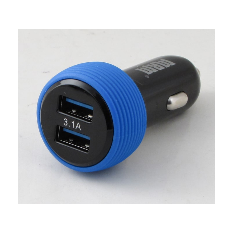 Зарядное устройство (2 USB,без шн.) 5V 2,1/1A прикур. UN-31A синий ??