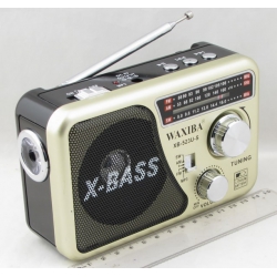 Радиоприёмник XB-523U-S FM/AM/SW 3 Bands SD,USB встроен. аккум. 18650 солнеч. батар.