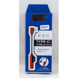 Переходник TYPE-C - AUX + TYPE-C - charging CQ-014 10см 2,1A
