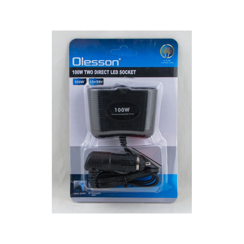 Разветвитель прикурив. (2 вых.+2USB) 1642 авто Olesson ??
