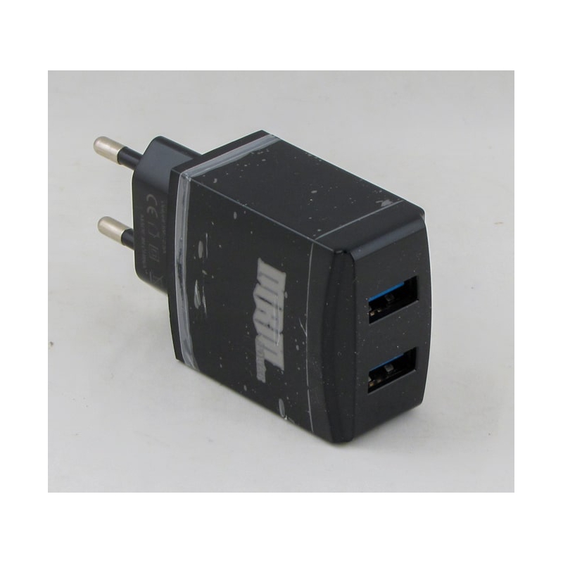 Сетевое зарядное устройство 5V 2,5A 2 USB S-32 черный