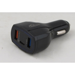 Зарядное устройство (USB, без шнура) 5V 3,1A MR-368A черное 2USB + PD 3.0 быстрая зарядка ??