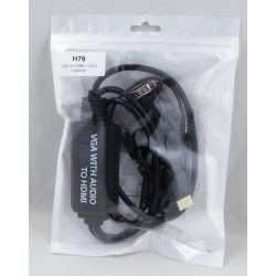 Шнур VGA - HDMI + AUX 1,2м H-79