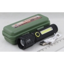 Фонарь светодиодный BL-C71-P50 (1 мощ.+1 больш., акк.+  шнур microUSB) zoom в пластик. коробке
