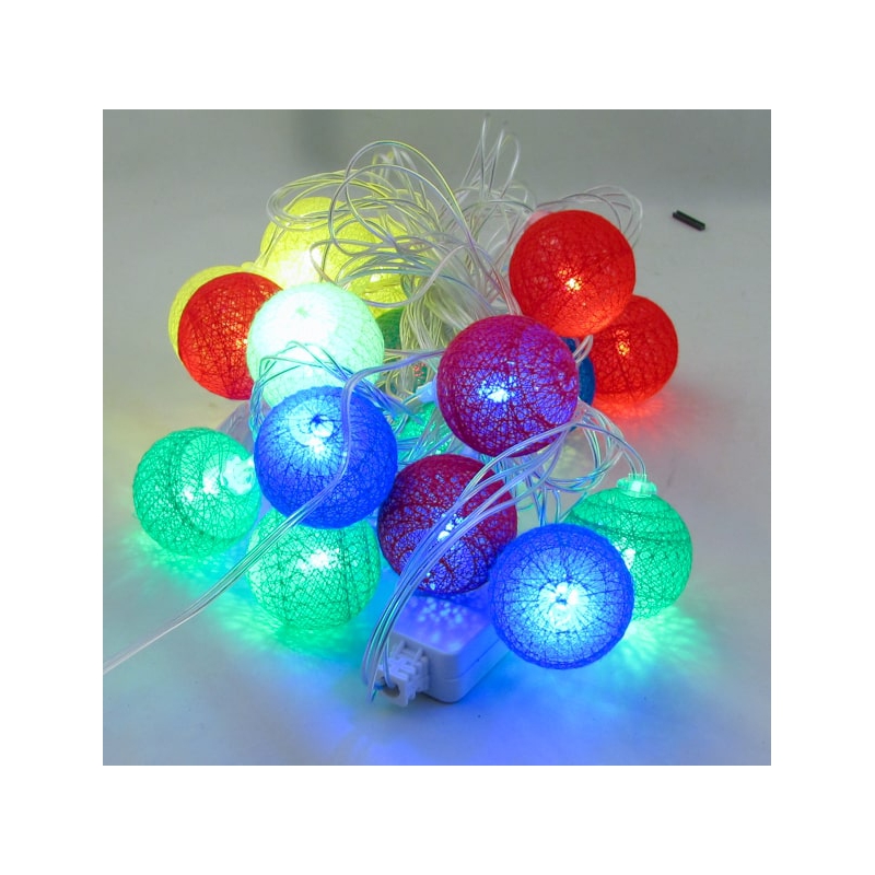 Гирлянда 20L (25мм) разноцв. (прозрачный шнур) 8 реж. V25-20