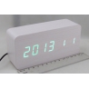Часы-будильник электронные VST-862-4 (ярко-зелен. циф.) белые