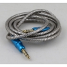 Шнур AUX (Джек 3,5 - Джек 3,5) 1м метал. M-299 синий