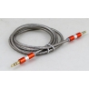 Шнур AUX (Джек 3,5 - Джек 3,5) 1м метал. M-301 красный