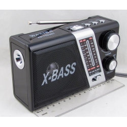 Радиоприёмник XB-752URT 3 band (FM/AM/SW) USB, SD встр. акк.18650, фонарь
