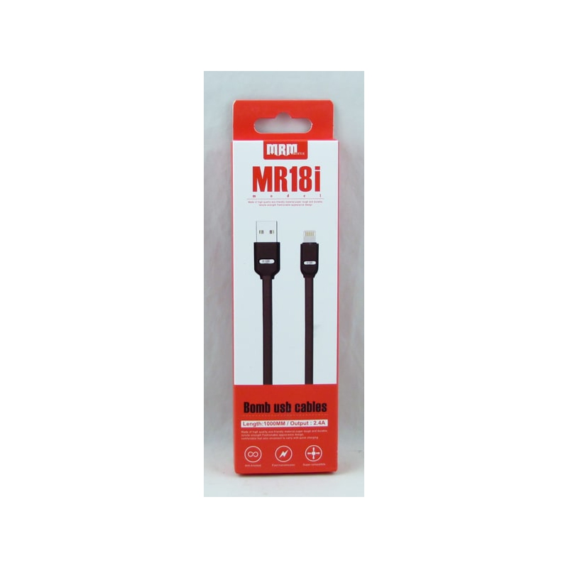 Кабель LIGHTNING 1м MR-18-IP 2,4A черный