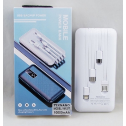 PowerBank 2USB YM-277 белый 10000mAh TYPE-C/Micro/Lightning/USB 
