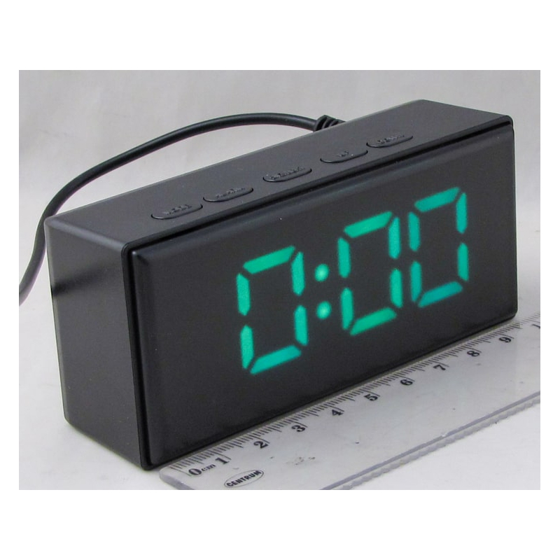 Часы-будильник электронные NA-6093-2 (зеленые цифры)