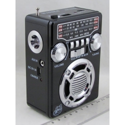 Радиоприёмник XB-332BT (FM/AM/SW) SD, USB (встроен. аккум., microUSB) фонарь, Bluetooth