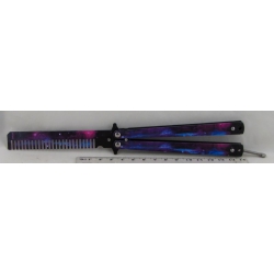 Нож бабочка раскладной 05 (K-05X) расческа фиолетовый