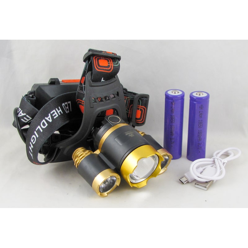Фонарь налобный HL-006/3001-T6 (1 ярк.+ 2 линзы, 2акк.+ЗУ) zoom - opt ...