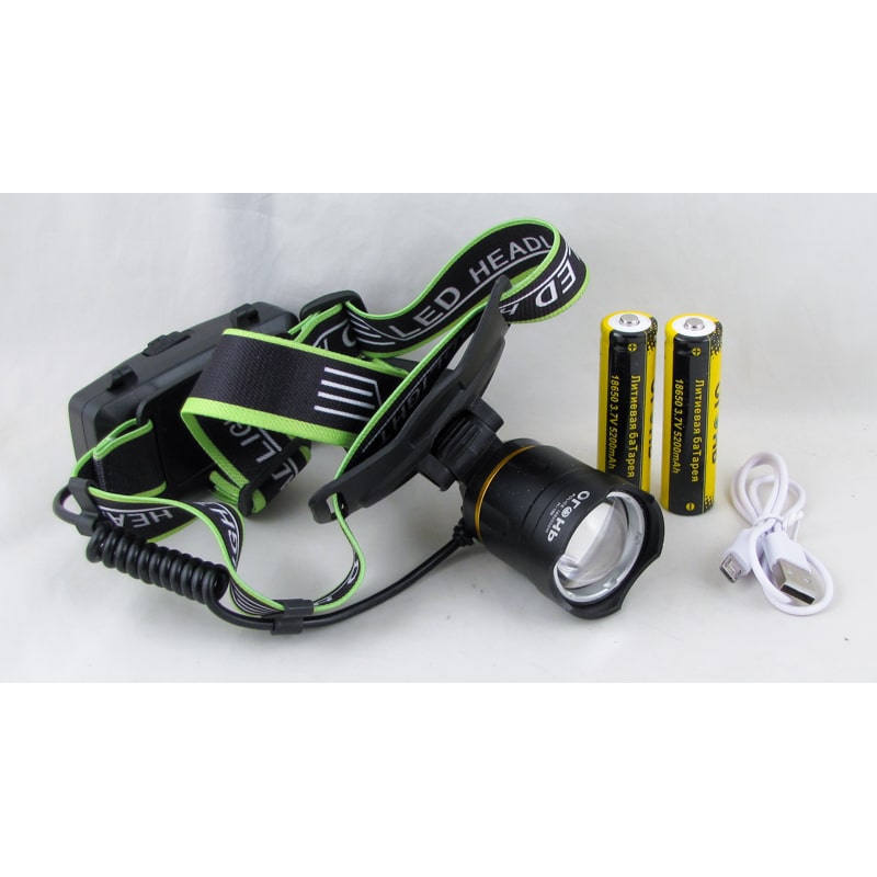 Фонарь головной (1 ярк.,2 акк.+ шнур microUSB) H-165-P50 zoom